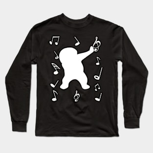 funny dabbling man dance with music key note Long Sleeve T-Shirt